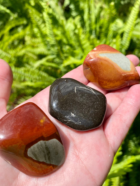 Small Polychrome Jasper Palm Stone - Morganna’s Treasures 