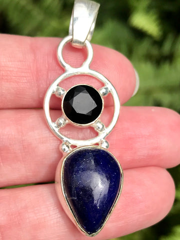 Lapis Lazuli and Black Onyx Pendant - Morganna’s Treasures 
