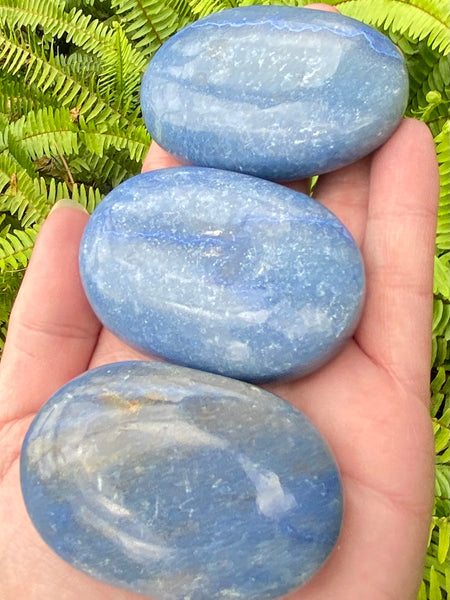 Blue Quartz Palm Stones - Morganna’s Treasures 