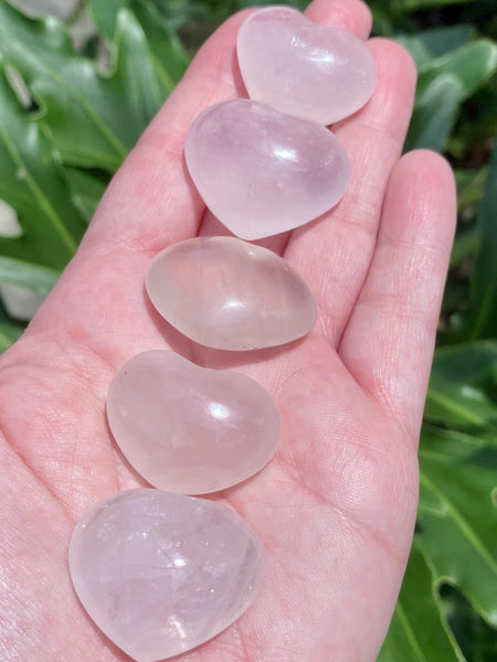 Rose Quartz Heart Palm Stones - Morganna’s Treasures 