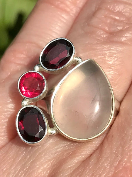 Rose Quartz and Pink Tourmaline Ring Size 7 - Morganna’s Treasures 