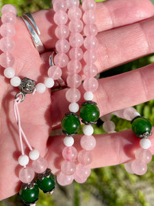 Rose Quartz and Green Aventurine Prayer Beads - Morganna’s Treasures 