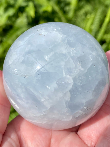 Large Blue Calcite Crystal Ball - Morganna’s Treasures 