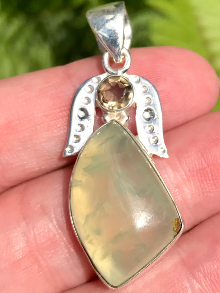 Prehnite and Smoky Quartz Pendant - Morganna’s Treasures 