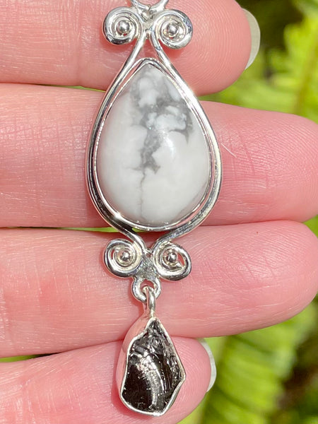 White Howlite and Shungite Pendant - Morganna’s Treasures 