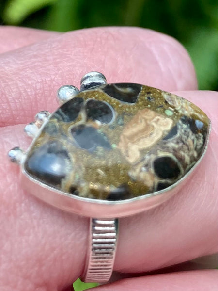 Copper Turritella Agate Cocktail Ring Size 8 - Morganna’s Treasures 