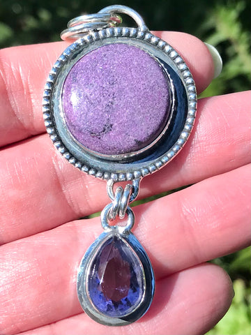 Purpurite and Amethyst Pendant - Morganna’s Treasures 