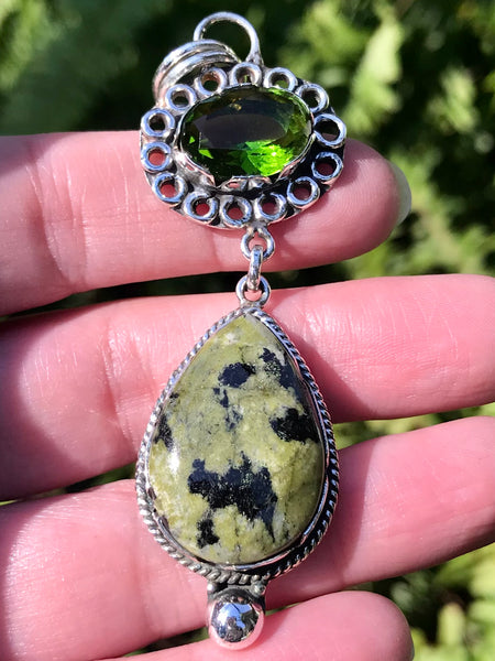 Green Jasper and Peridot Pendant - Morganna’s Treasures 