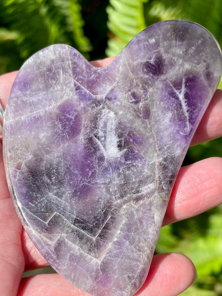 Purple Amethyst Gua Sha Massage Heart - Morganna’s Treasures 