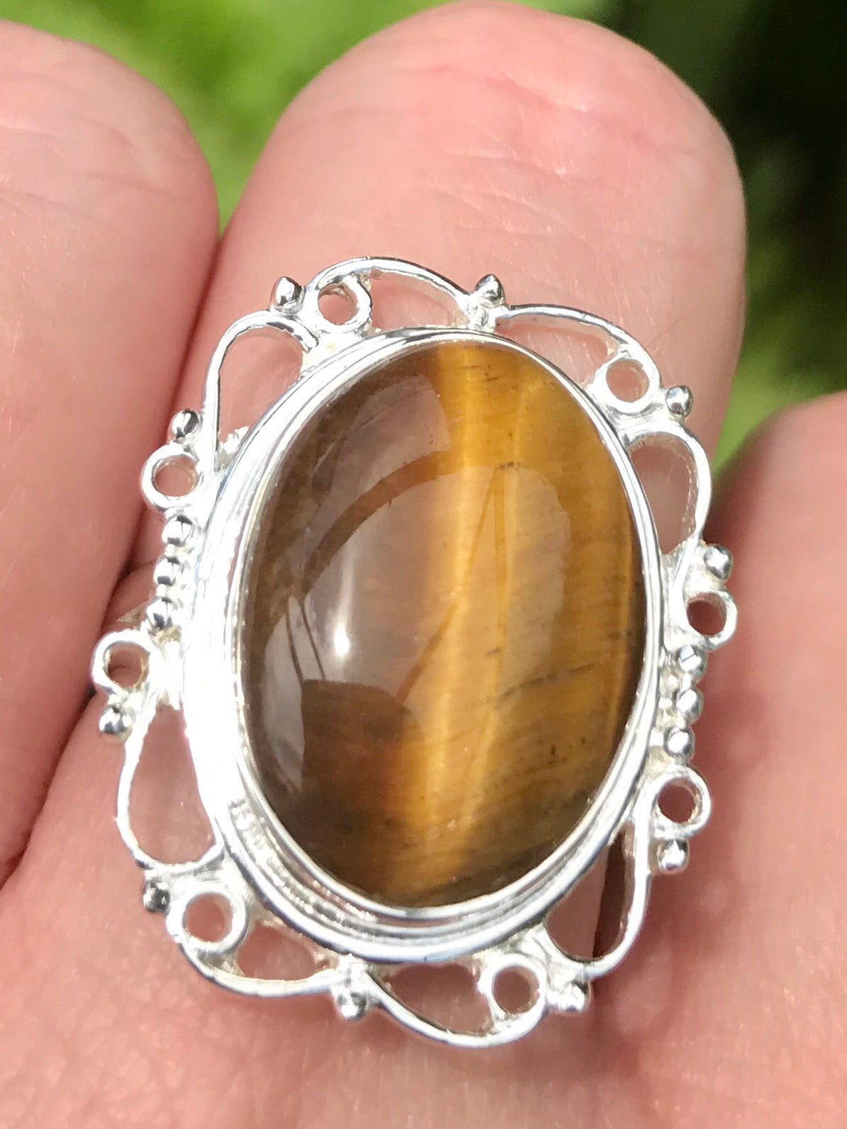 Tigers Eye Cocktail Ring Size 8 - Morganna’s Treasures 