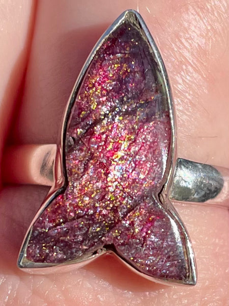 Red Flash Labradorite Arrowhead Ring Size 9 - Morganna’s Treasures 