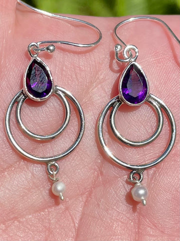 Amethyst and Freshwater Pearl Earrings - Morganna’s Treasures 