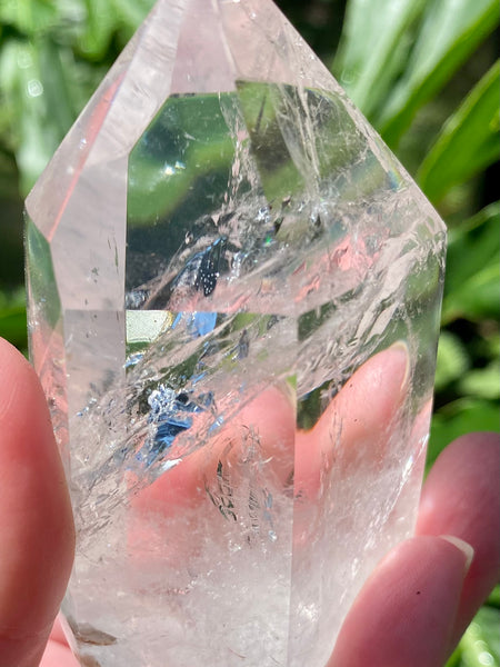 Large Clear Quartz Crystal Point with Rainbows - Morganna’s Treasures 