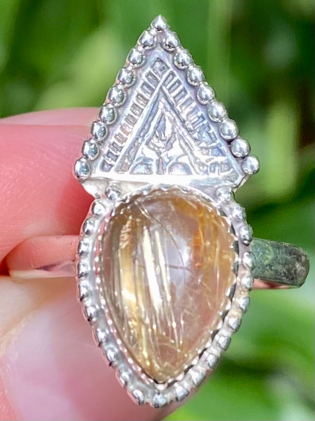 Rutilated Quartz Ring Size 8 - Morganna’s Treasures 