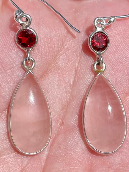 Rose Quartz and Garnet Earrings - Morganna’s Treasures 