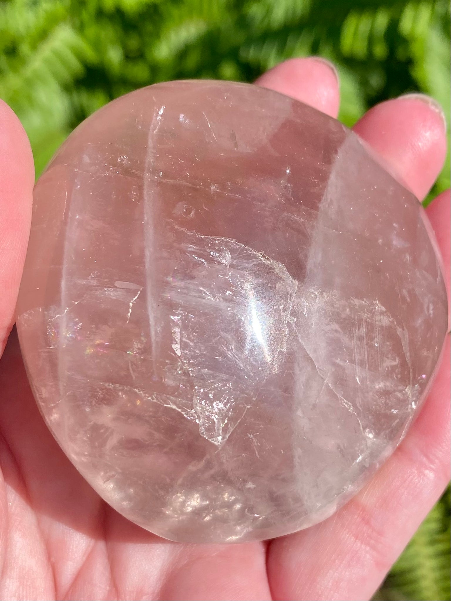 Large Rose Quartz Palm Stone - Morganna’s Treasures 