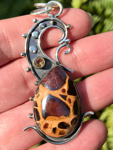 Bauxite and Smoky Quartz Pendant - Morganna’s Treasures 