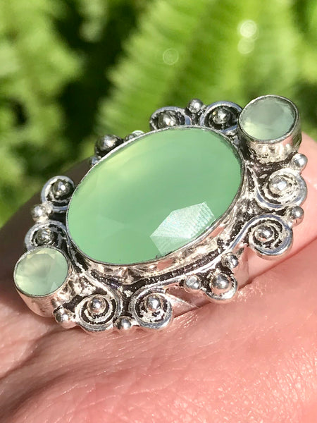 Green Chalcedony Cocktail Ring Size 7 - Morganna’s Treasures 