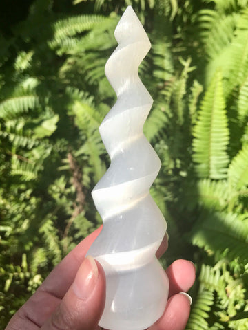 Selenite Curved Tower - Morganna’s Treasures 