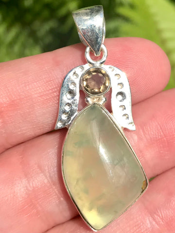 Prehnite and Smoky Quartz Pendant - Morganna’s Treasures 