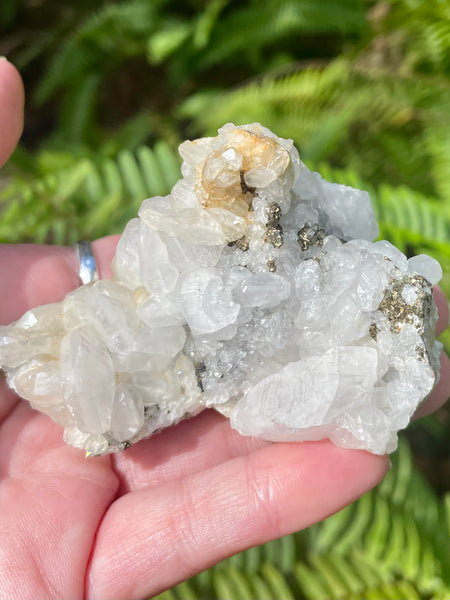 Fluorescent Calcite With Chalcopyrite Cluster - Morganna’s Treasures 