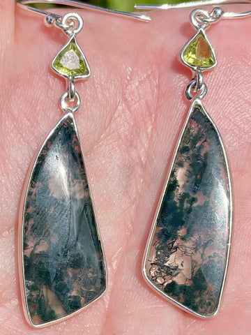 Moss Agate and Peridot Earrings - Morganna’s Treasures 