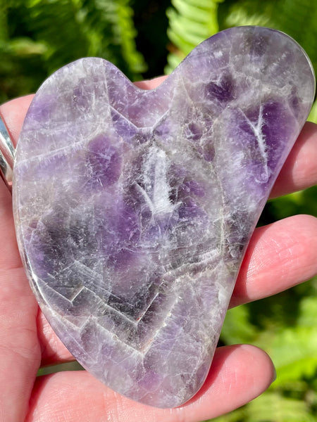 Purple Amethyst Gua Sha Massage Heart - Morganna’s Treasures 