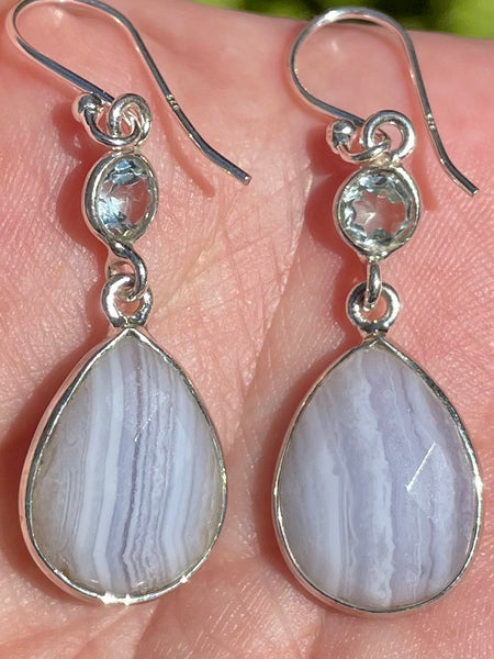 Blue lace deals agate earrings