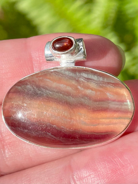 Rainbow Fluorite and Garnet Pendant - Morganna’s Treasures 