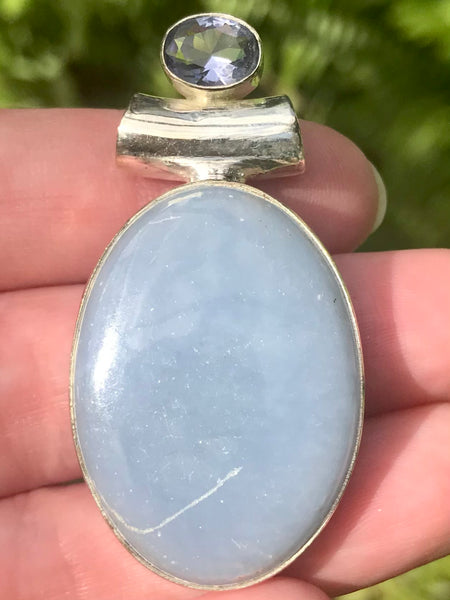 Angelite and Iolite Pendant - Morganna’s Treasures 