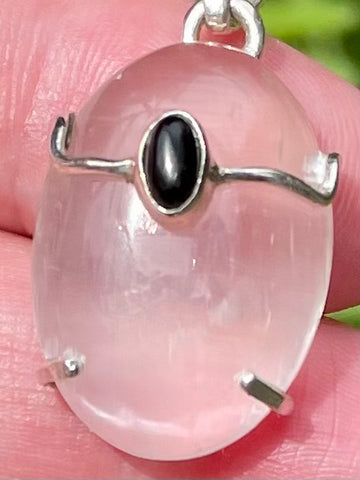 Selenite and Black Onyx Pendant - Morganna’s Treasures 