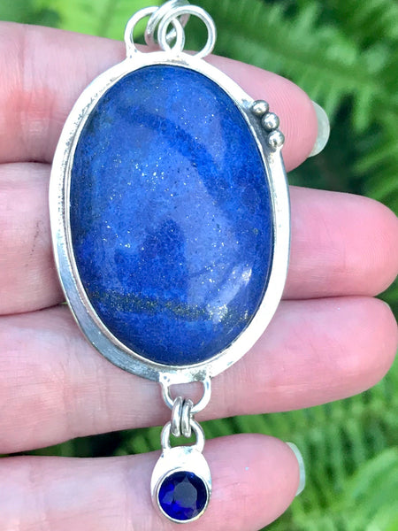 Lapis Lazuli and Blue Sapphire Pendant - Morganna’s Treasures 