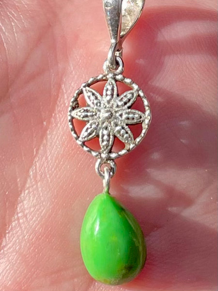 Green Mohave Turquoise Pendant - Morganna’s Treasures 