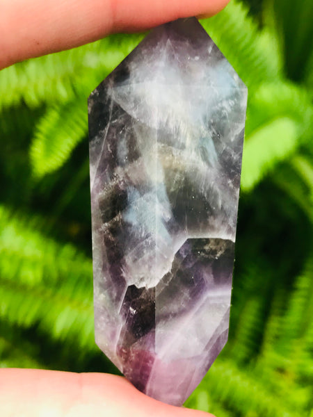 Double Terminated Chevron Amethyst Crystal Healing Wand - Morganna’s Treasures 