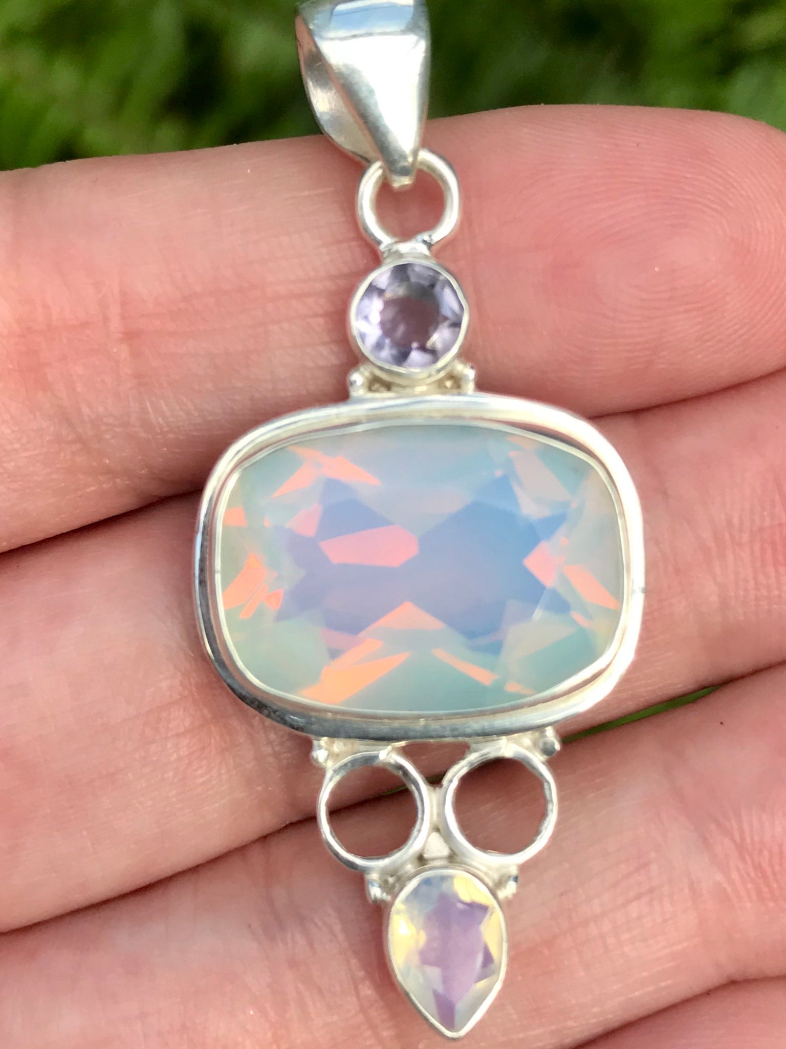 Opalite and Amethyst Pendant - Morganna’s Treasures 