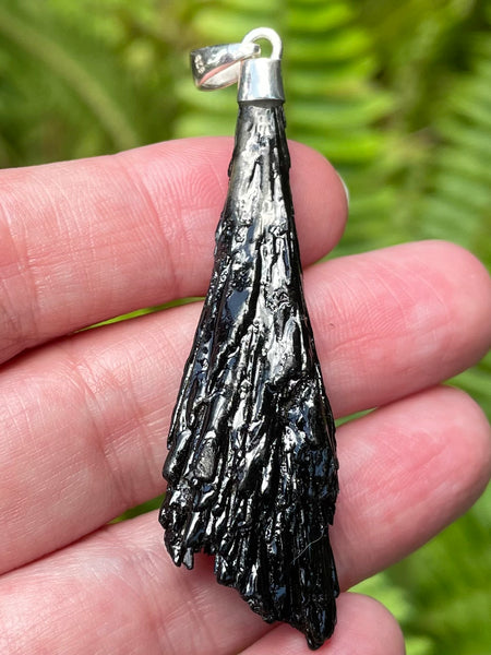 Rough Black Kyanite Pendant - Morganna’s Treasures 