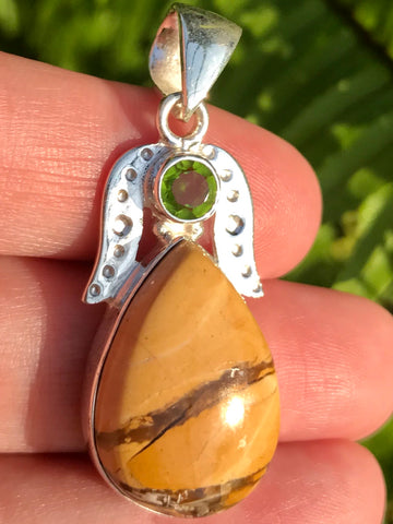 Mookaite Jasper and Peridot Pendant - Morganna’s Treasures 