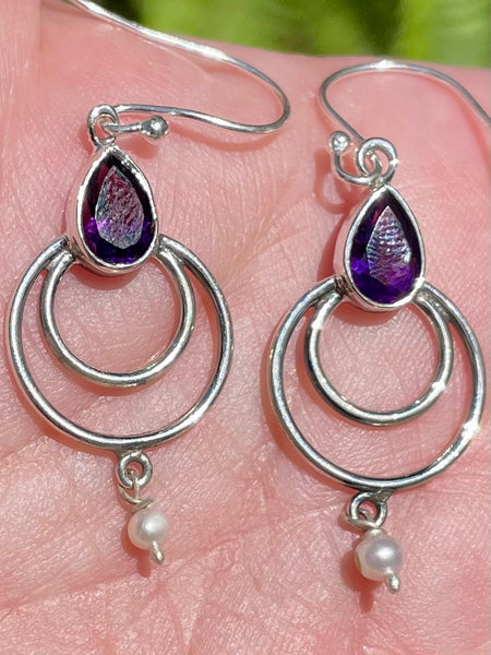 Amethyst and Freshwater Pearl Earrings - Morganna’s Treasures 