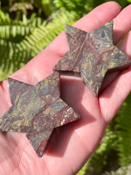 Dragon Bloodstone Star Palm Stones - Morganna’s Treasures 