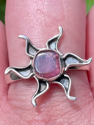 Pink Tourmaline Sun Ring Size 9.5 - Morganna’s Treasures 