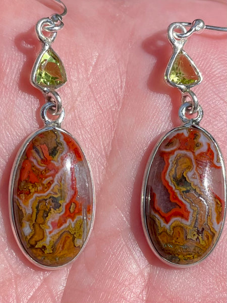 Red Seam Agate and Peridot Earrings - Morganna’s Treasures 