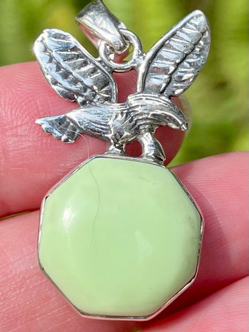 Citron Chrysoprase Eagle Pendant - Morganna’s Treasures 