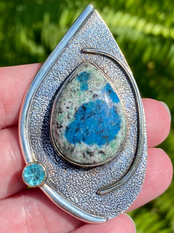 K2 Blue Azurite and Blue Topaz Pendant - Morganna’s Treasures 