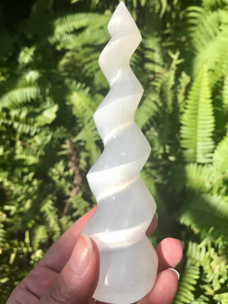 Selenite Curved Tower - Morganna’s Treasures 