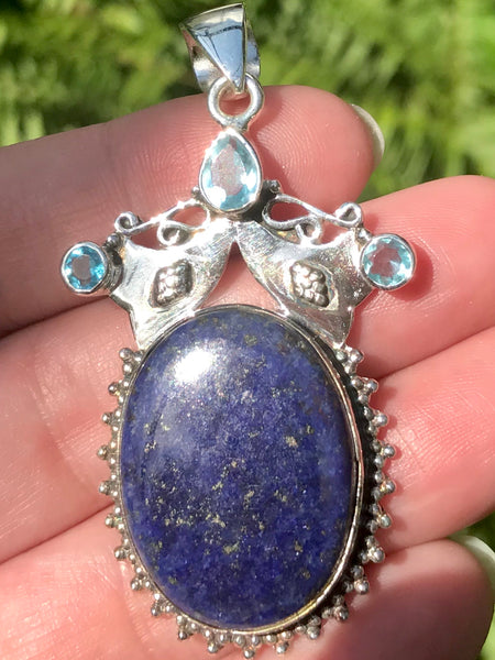 Lapis Lazuli and Blue Topaz Pendant - Morganna’s Treasures 