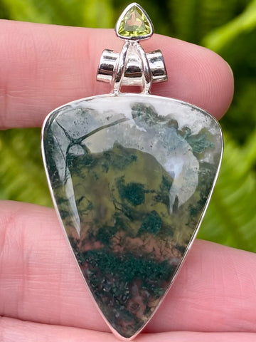 Moss Agate and Peridot Pendant - Morganna’s Treasures 