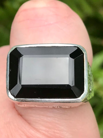 Black Onyx Cocktail Ring Size 8 - Morganna’s Treasures 