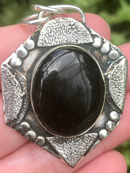 Silver Sheen Obsidian Pendant - Morganna’s Treasures 