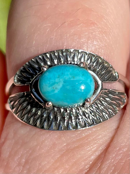 Blue Mohave Turquoise Ring Size 7.5 - Morganna’s Treasures 