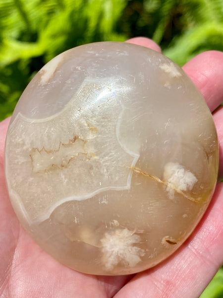 Large Flower Agate Palm Stone - Morganna’s Treasures 